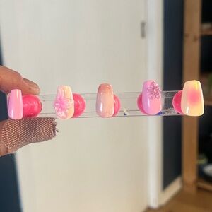 Pink and Orange Gradient Press-On Nails